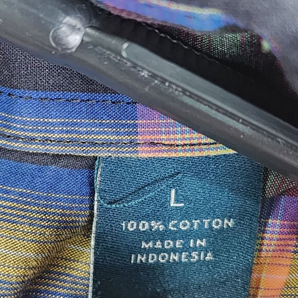 Mens Perry Ellis Multicolor Dress Shirt Slim Fit Button Down Long Sleeve Size L - Picture 4 of 8